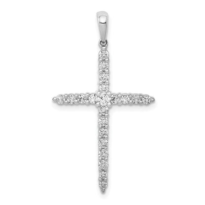LGWP 14k White Gold 1/2 carat Lab Grown Diamond VS/SI+ G+ Complete Cross Pendant