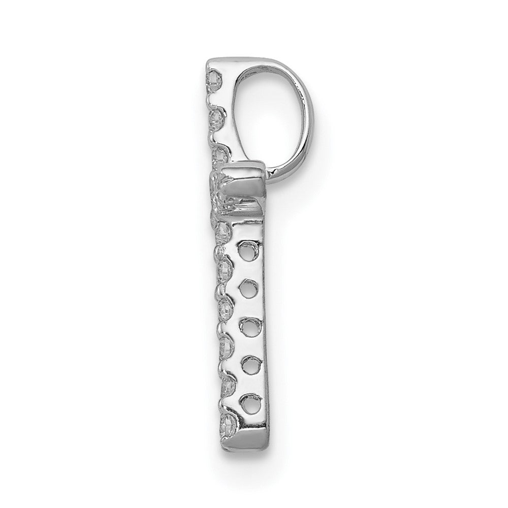 LGGC 14k White Gold 1/8 carat Lab Grown Diamond VS/SI+ G+ Complete Cross Chain Slide Pendant