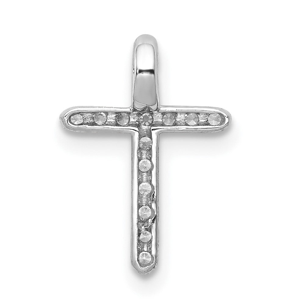 LGGC 14k White Gold 1/8 carat Lab Grown Diamond VS/SI+ G+ Complete Cross Chain Slide Pendant