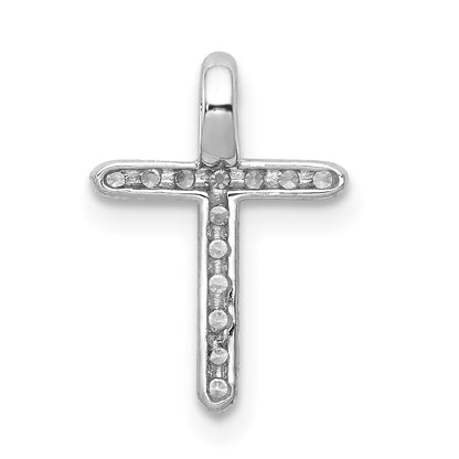 LGGC 14k White Gold 1/8 carat Lab Grown Diamond VS/SI+ G+ Complete Cross Chain Slide Pendant