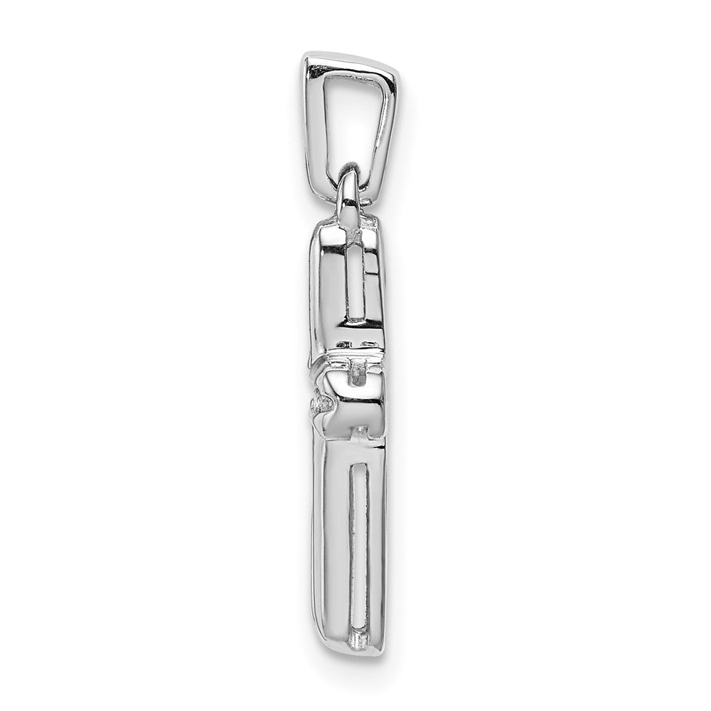 14k White Gold 1/6 carat Lab Grown Diamond VS/SI+ G+ Complete Latin Cross Pendant