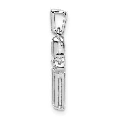 14k White Gold 1/6 carat Lab Grown Diamond VS/SI+ G+ Complete Latin Cross Pendant