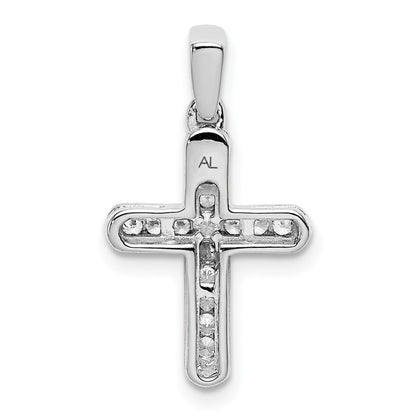 14k White Gold 1/6 carat Lab Grown Diamond VS/SI+ G+ Complete Latin Cross Pendant