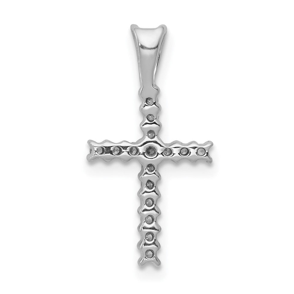 LGGC 14k White Gold 1/6 carat Lab Grown Diamond VS/SI+ G+ Complete Cross Pendant