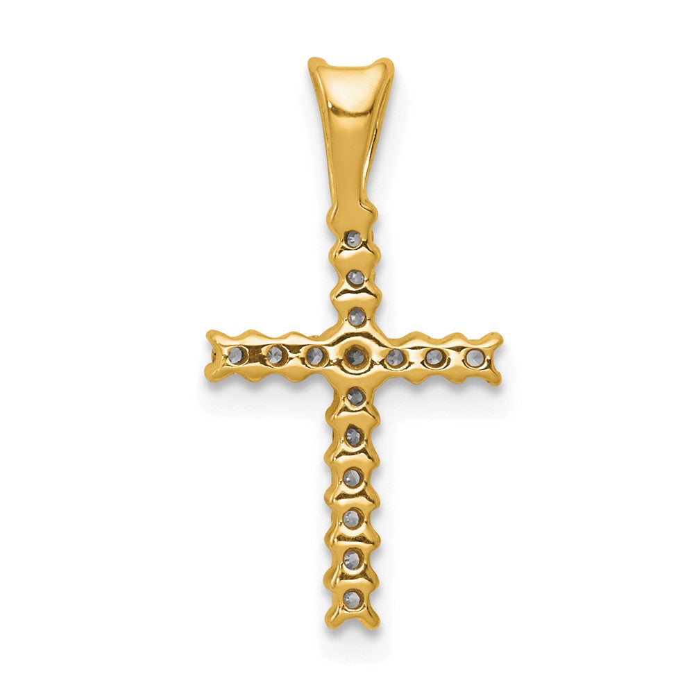 14k 1/6 carat Lab Grown Diamond VS/SI+ G+ Complete Cross Pendant