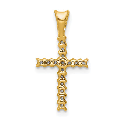 14k 1/6 carat Lab Grown Diamond VS/SI+ G+ Complete Cross Pendant