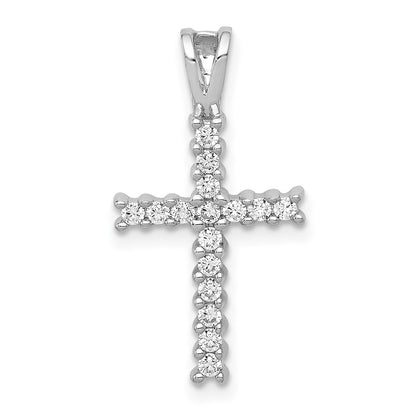 LGGC 14k White Gold 1/4 carat Lab Grown Diamond VS/SI+ G+ Complete Cross Pendant