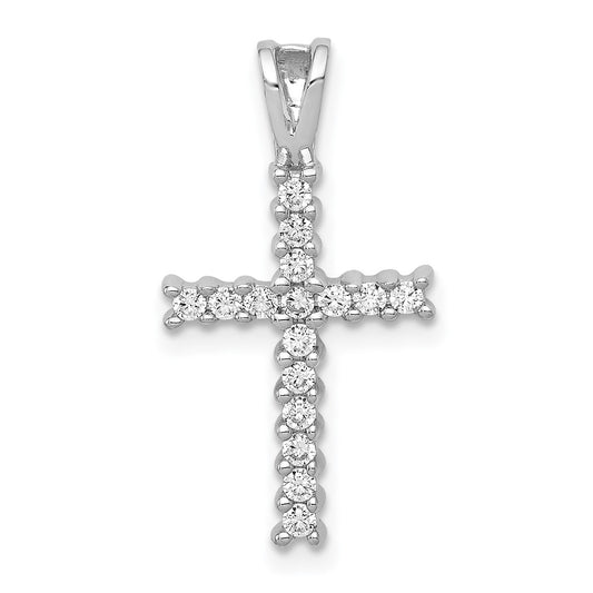LGGC 14k White Gold 1/4 carat Lab Grown Diamond VS/SI+ G+ Complete Cross Pendant