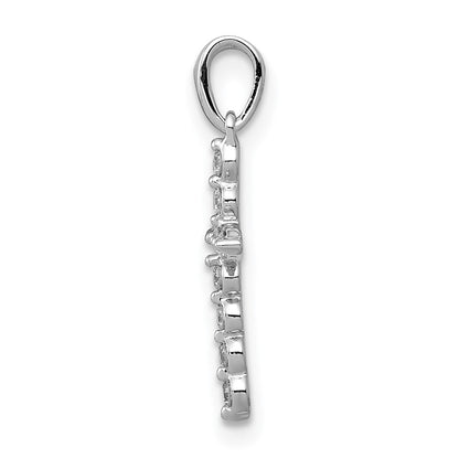 LGWP 14k White Gold 1/10 carat Lab Grown Diamond VS/SI+ G+ Complete Cross Pendant