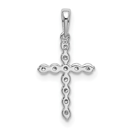 LGWP 14k White Gold 1/10 carat Lab Grown Diamond VS/SI+ G+ Complete Cross Pendant