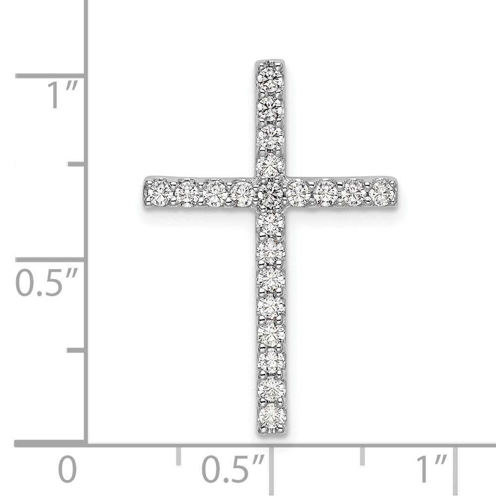 LGWP 10k White Gold 1/2 carat Lab Grown Diamond VS/SI+ G+ Complete Cross Chain Slide Pendant