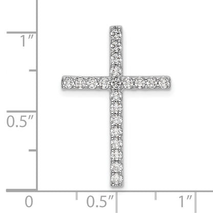 LGWP 10k White Gold 1/2 carat Lab Grown Diamond VS/SI+ G+ Complete Cross Chain Slide Pendant