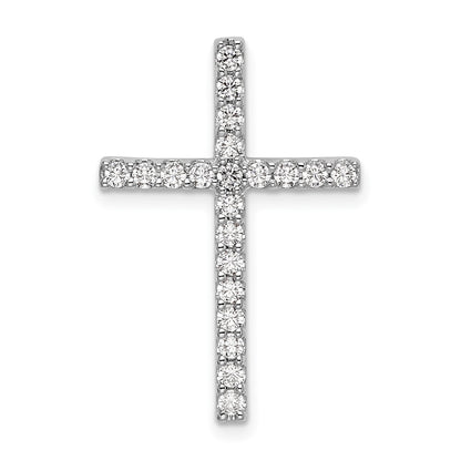 LGWP 10k White Gold 1/2 carat Lab Grown Diamond VS/SI+ G+ Complete Cross Chain Slide Pendant