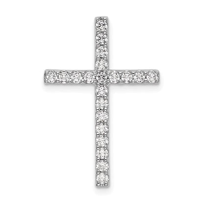 LGWP 10k White Gold 1/2 carat Lab Grown Diamond VS/SI+ G+ Complete Cross Chain Slide Pendant