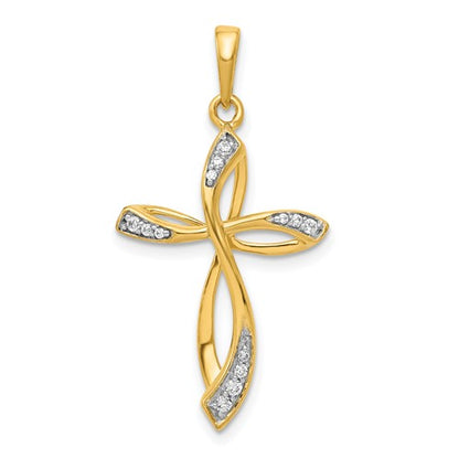 LGYP 14k 1/15 carat Lab Grown Diamond VS/SI+ G+ Complete Cross Pendant