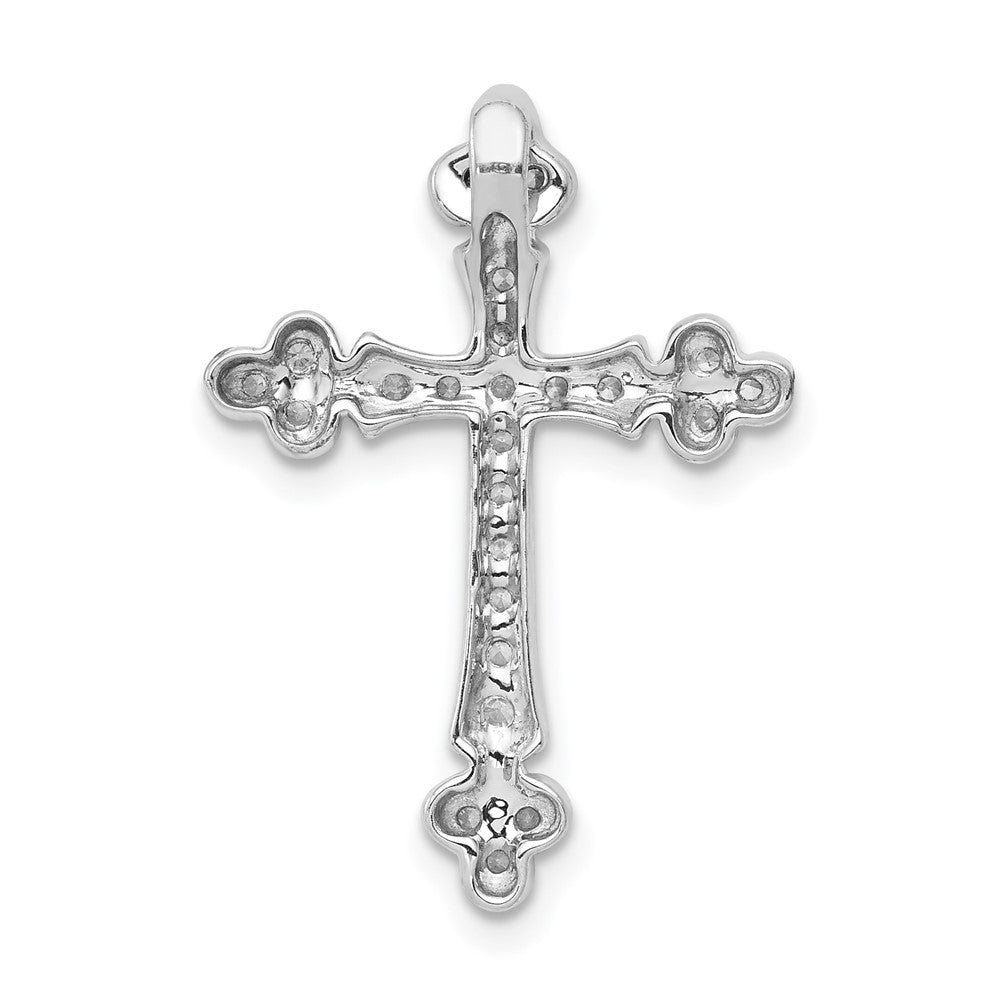 LGWP 14k White Gold 1/4 carat Lab Grown Diamond VS/SI+ G+ Complete Cross Chain Slide Pendant