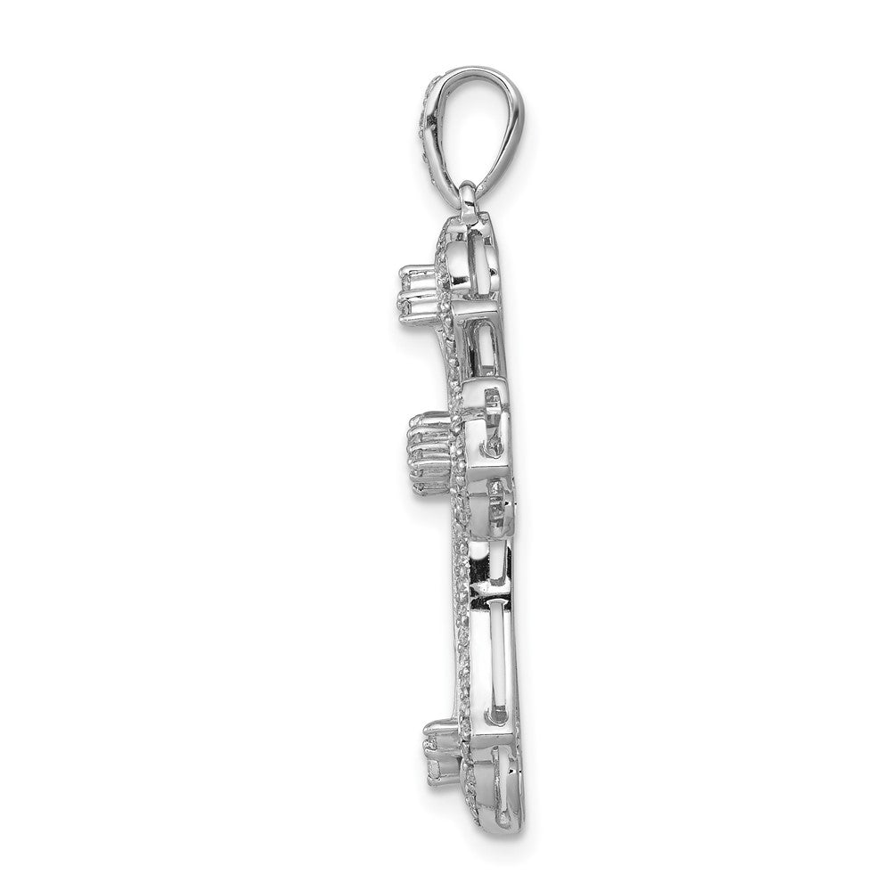LGGC 14k White Gold 1/2 carat Lab Grown Diamond VS/SI+ G+ Complete Fashion Cross Pendant