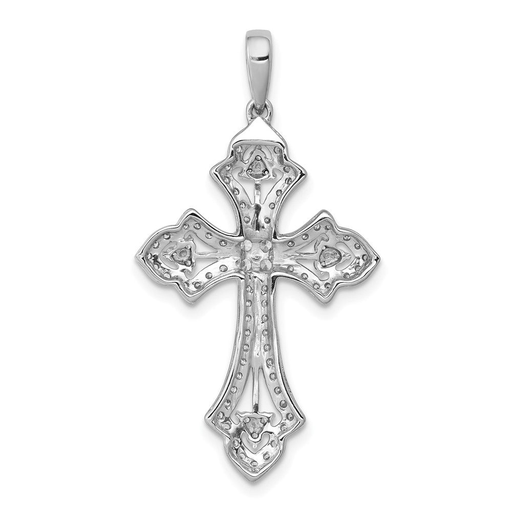 LGGC 14k White Gold 1/2 carat Lab Grown Diamond VS/SI+ G+ Complete Fashion Cross Pendant