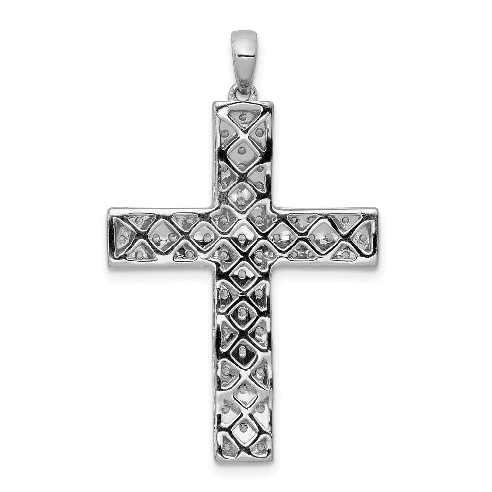 LGWP 14k White Gold 1 carat Lab Grown Diamond VS/SI+ G+ Complete Latin Cross Pendant