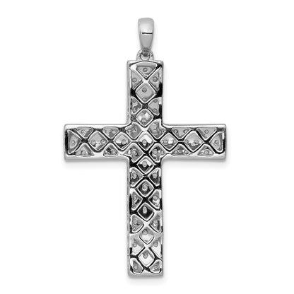 LGWP 14k White Gold 1 carat Lab Grown Diamond VS/SI+ G+ Complete Latin Cross Pendant