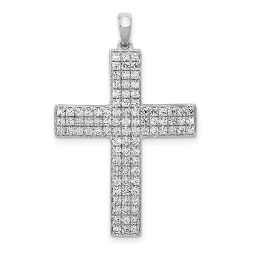 LGWP 14k White Gold 1 carat Lab Grown Diamond VS/SI+ G+ Complete Latin Cross Pendant