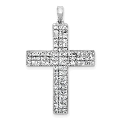 LGWP 14k White Gold 1 carat Lab Grown Diamond VS/SI+ G+ Complete Latin Cross Pendant
