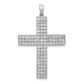 LGWP 14k White Gold 1 carat Lab Grown Diamond VS/SI+ G+ Complete Latin Cross Pendant