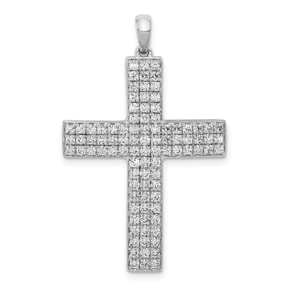 LGWP 14k White Gold 1 carat Lab Grown Diamond VS/SI+ G+ Complete Latin Cross Pendant