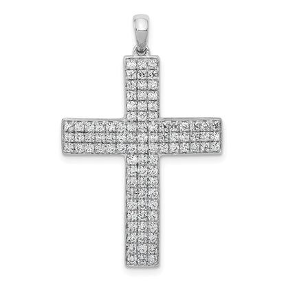 LGWP 14k White Gold 1 carat Lab Grown Diamond VS/SI+ G+ Complete Latin Cross Pendant