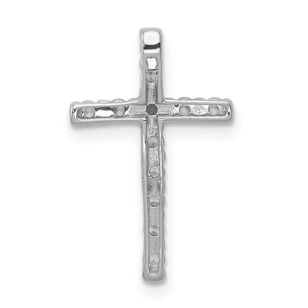LGGC 14k White Gold 1/4 carat Lab Grown Diamond VS/SI+ G+ Complete Cross Chain Slide Pendant