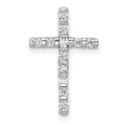 LGGC 14k White Gold 1/4 carat Lab Grown Diamond VS/SI+ G+ Complete Cross Chain Slide Pendant