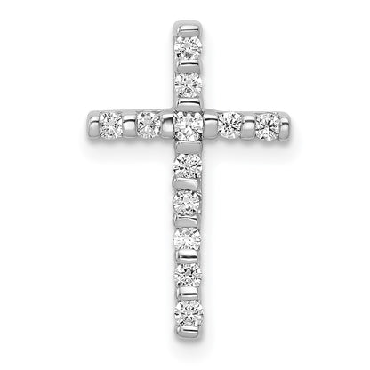 LGGC 14k White Gold 1/4 carat Lab Grown Diamond VS/SI+ G+ Complete Cross Chain Slide Pendant