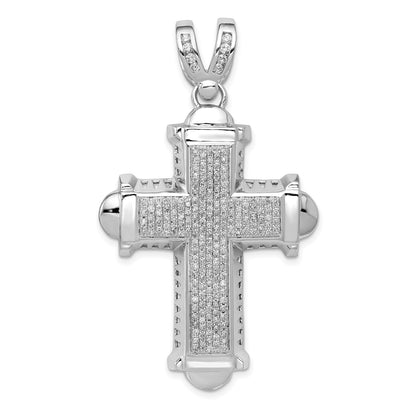 14k White Gold 7/8ct. Diamond Cross Pendant