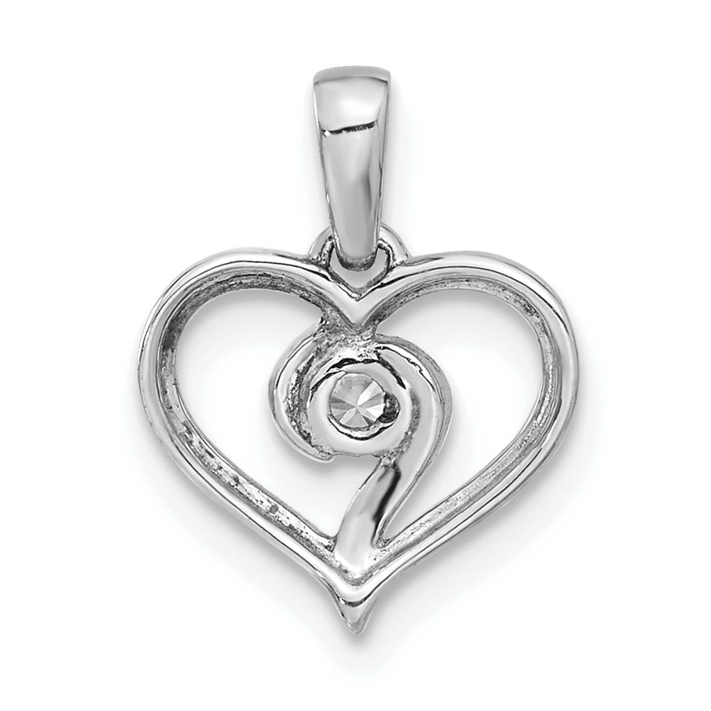 LGWP 14k White Gold 1/10 carat Lab Grown Diamond VS/SI+ G+ Complete Heart Pendant