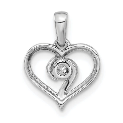 LGWP 14k White Gold 1/10 carat Lab Grown Diamond VS/SI+ G+ Complete Heart Pendant