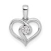 LGWP 14k White Gold 1/10 carat Lab Grown Diamond VS/SI+ G+ Complete Heart Pendant