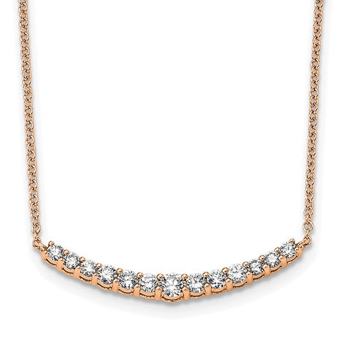 LGYN 14K Rose Gold 1/2 carat Lab Grown Diamond VS+ F+ 18 in Complete Fashion Bar Necklace