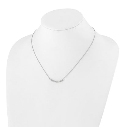 LGWN 14k White Gold 1/2 carat Lab Grown Diamond VS/SI+ G+ Complete 18 inch Fashion Bar Necklace