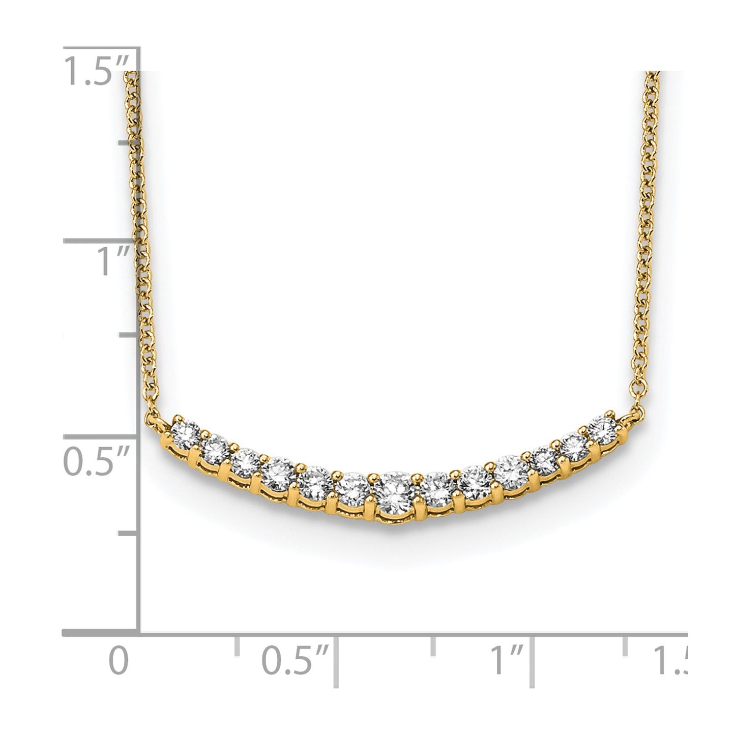 True Origin 14k 1/2 carat Lab Grown Diamond VS DEF 18 inch Fashion Bar Necklace