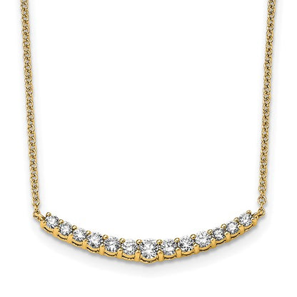 LGYN  14K Yellow Gold 1/2 carat Lab Grown Diamond VS+ F+ 18 in Complete Fashion Bar Necklace