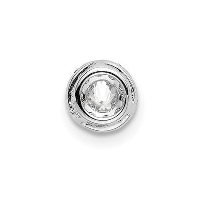 14k White Gold 1/4 carat Lab Grown Diamond VS/SI+ G+ Round Halo Chain Slide Pendant