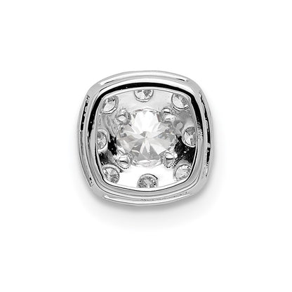 LGWP 14k White Gold 1/2 carat Lab Grown Diamond VS/SI+ G+ Complete Cushion Halo Chain Slide Pendant