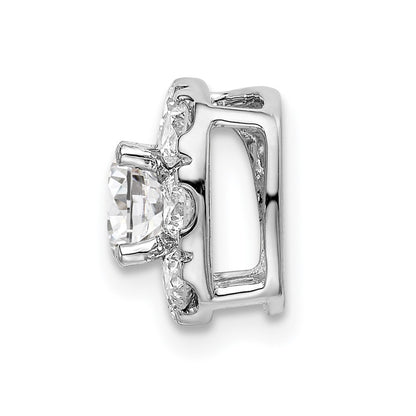 LGWP 14k White Gold 1 carat Lab Grown Diamond VS/SI+ G+ Complete Cushion Halo Chain Slide Pendant
