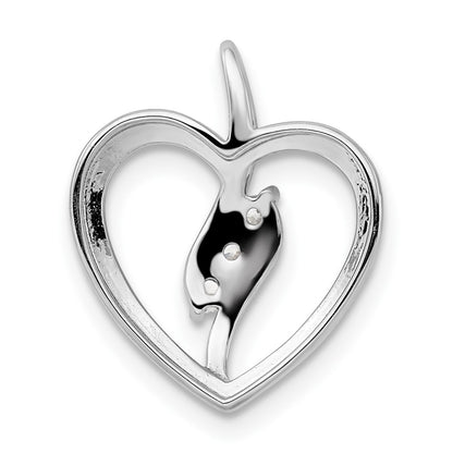 LGWP 14k White Gold 1/10 carat Lab Grown Diamond VS/SI+ G+ Complete Open Heart Pendant