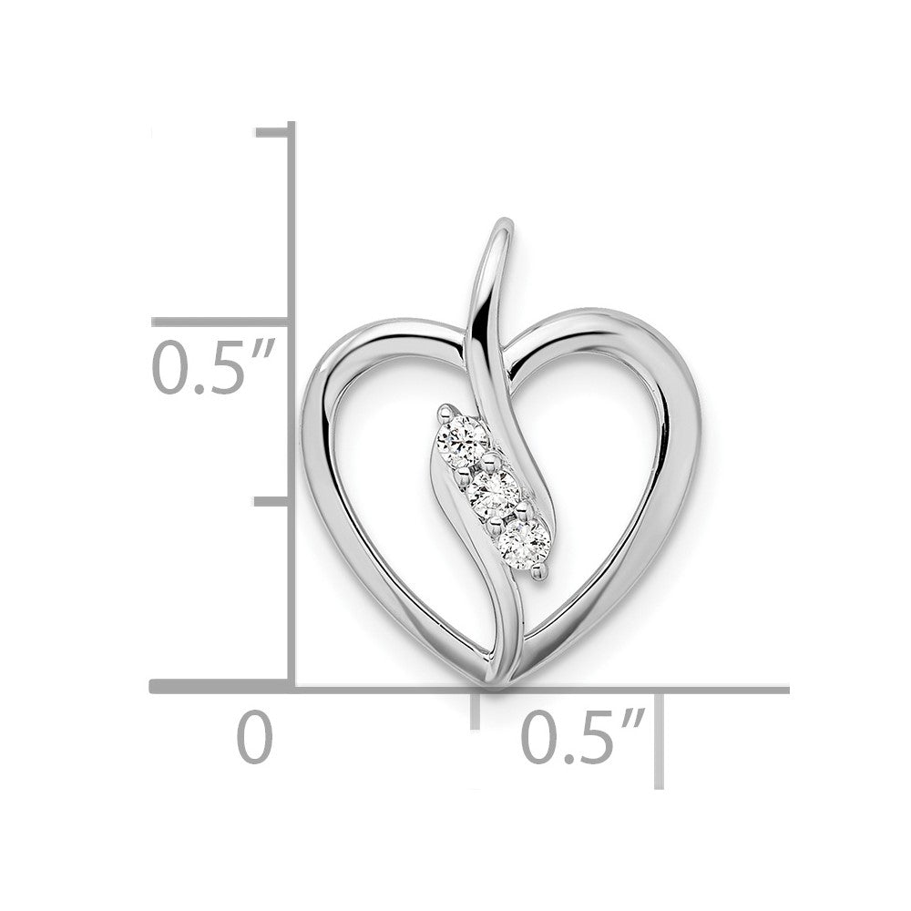 LGWP 14k White Gold 1/10 carat Lab Grown Diamond VS/SI+ G+ Complete Open Heart Pendant