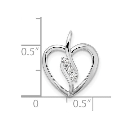 LGWP 14k White Gold 1/10 carat Lab Grown Diamond VS/SI+ G+ Complete Open Heart Pendant