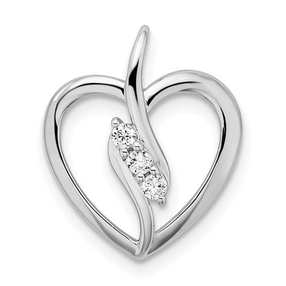 LGWP 14k White Gold 1/10 carat Lab Grown Diamond VS/SI+ G+ Complete Open Heart Pendant