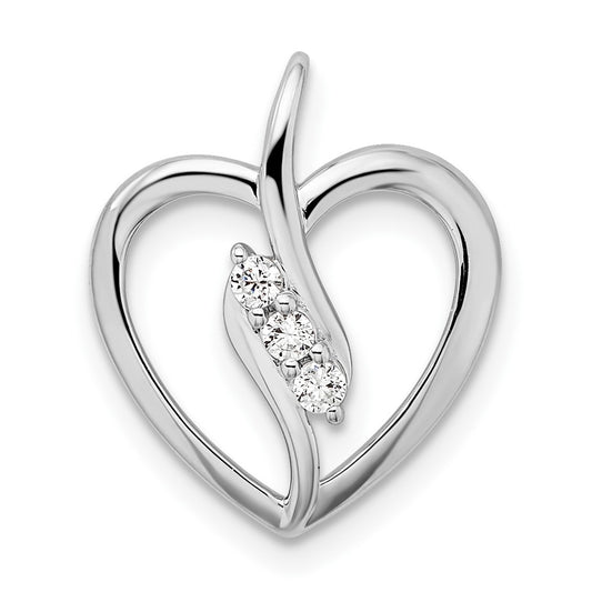 LGWP 14k White Gold 1/10 carat Lab Grown Diamond VS/SI+ G+ Complete Open Heart Pendant
