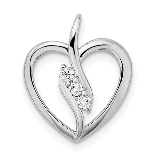 LGWP 14k White Gold 1/10 carat Lab Grown Diamond VS/SI+ G+ Complete Open Heart Pendant