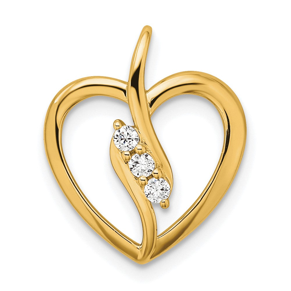 LGGP 14k 1/10 carat Lab Grown Diamond VS/SI+ G+ Complete Open Heart Pendant